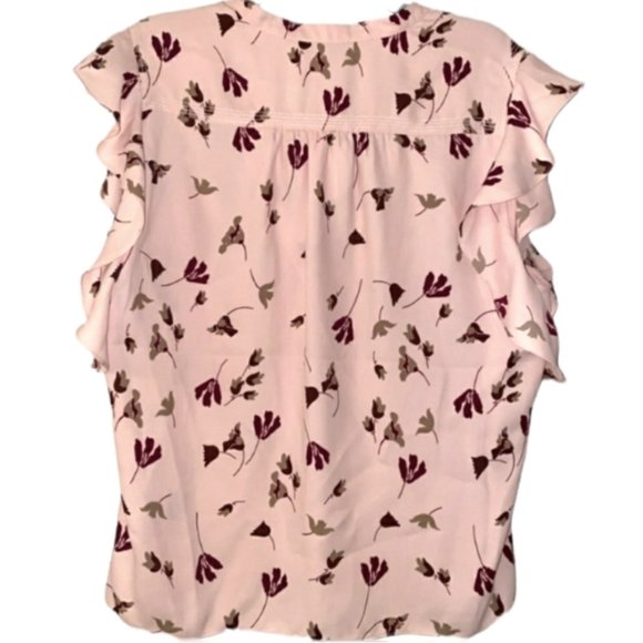 JOIE Ashtina Floral Crepe Cap Sleeve Pink Top NWT sz L - Picture 12 of 14